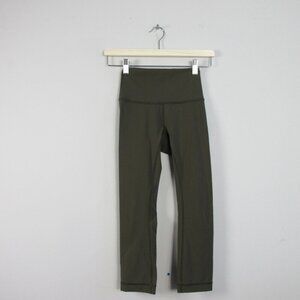 Lululemon Wunder Under Crop Women' Leggings 2 Green High Rise Luxtreme Yoga 130